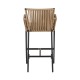 14840016 Σκαμπό ArteLibre KINTAMPO Μπεζ/Μαύρο Αλουμίνιο/Rattan 55x58x108cm Μπεζ/Μαύρο