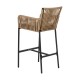 14840016 Σκαμπό ArteLibre KINTAMPO Μπεζ/Μαύρο Αλουμίνιο/Rattan 55x58x108cm Μπεζ/Μαύρο