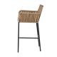 14840016 Σκαμπό ArteLibre KINTAMPO Μπεζ/Μαύρο Αλουμίνιο/Rattan 55x58x108cm Μπεζ/Μαύρο
