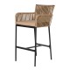 14840016 Σκαμπό ArteLibre KINTAMPO Μπεζ/Μαύρο Αλουμίνιο/Rattan 55x58x108cm Μπεζ/Μαύρο