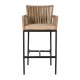 14840016 Σκαμπό ArteLibre KINTAMPO Μπεζ/Μαύρο Αλουμίνιο/Rattan 55x58x108cm Μπεζ/Μαύρο