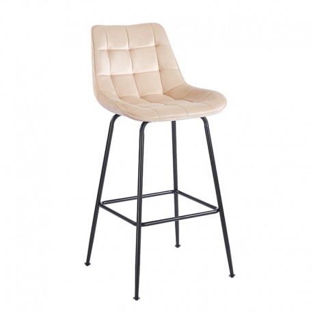 43-2803-2 ERMINA BEIGE VELVET ΥΦΑΣΜΑ 75εκ. ΣΚΑΜΠΟ ΜΕΤΑΛΛΙΚΟ 49X50X75-104εκ.