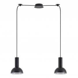 77-8557 SE21-BL-4-BL2-MS3 ADEPT TUBE Black Pendant Black Metal Shade+