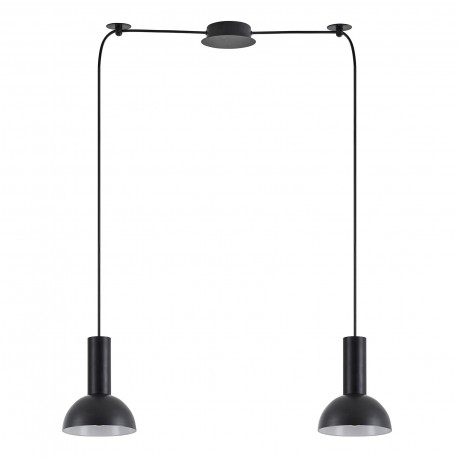 77-8557 SE21-BL-4-BL2-MS3 ADEPT TUBE Black Pendant Black Metal Shade+