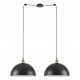 77-8698 SE21-BR-10-BL2-MS40 MAGNUM Bronze Metal Pendant Black Shade with Black Fabric Cable+