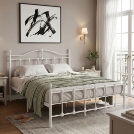 386-000011 Κρεβάτι Wotso pakoworld μεταλλικό λευκο 140x200εκ