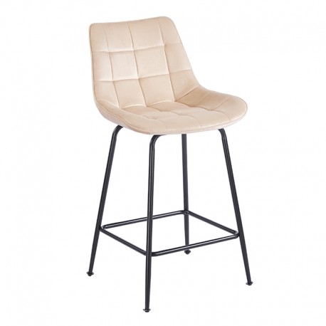 43-2804-2 ERMINA BEIGE VELVET ΥΦΑΣΜΑ 64εκ. ΣΚΑΜΠΟ ΜΕΤΑΛΛΙΚΟ 49X50X64-94εκ.
