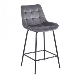 43-2804 ERMINA GREY VELVET ΥΦΑΣΜΑ 64εκ. ΣΚΑΜΠΟ ΜΕΤΑΛΛΙΚΟ 49X50X64-94εκ.