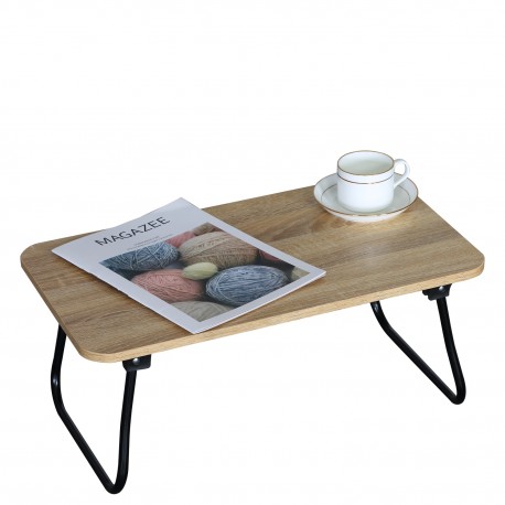 15340005 Βοηθητικό Τραπεζάκι ArteLibre BALLARD Πτυσσόμενο Δρυς/Μαύρο Μοριοσανίδα/Μέταλλο 53x30x22cm Φυσικό/Μαύρο/Δρυς