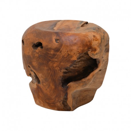 338-000037 Σκαμπό Bolare pakoworld teak ξύλο σε φυσική απόχρωση Φ40x35εκ