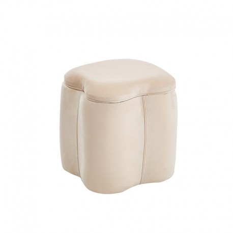 40-0614-2 FIONA ΣΚΑΜΠΟ VELVET BEIGE ΜΕ ΑΠΟΘ. ΧΩΡΟ 30X30X34εκ.