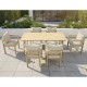 Ε2365,1 FLORIDA Dining Set Τραπεζαρία Κήπου Βεράντας (7τ), Acacia, Μαξιλάρια Μπεζ
