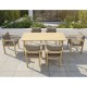 Ε2365,2 FLORIDA Dining Set Τραπεζαρία Κήπου Βεράντας (7τ), Acacia, Μαξιλάρια Cappuccino