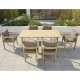 Ε2365,2 FLORIDA Dining Set Τραπεζαρία Κήπου Βεράντας (7τ), Acacia, Μαξιλάρια Cappuccino