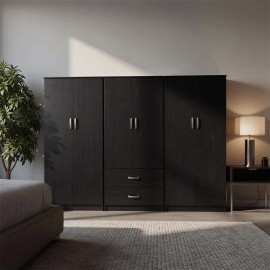 383-000194 Ντουλάπα εξάφυλλη Athos Ι pakoworld wenge 240x42x180εκ