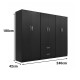 383-000194 Ντουλάπα εξάφυλλη Athos Ι pakoworld wenge 240x42x180εκ