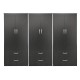 383-000191 Ντουλάπα εξάφυλλη με συρτάρια Athos pakoworld wenge 240x42x180εκ