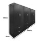 383-000191 Ντουλάπα εξάφυλλη με συρτάρια Athos pakoworld wenge 240x42x180εκ