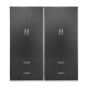 383-000190 Ντουλάπα τετράφυλλη με συρτάρια Athos pakoworld wenge 160x42x180εκ