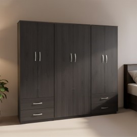 383-000193 Ντουλάπα εξάφυλλη Athos pakoworld wenge 240x42x180εκ
