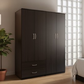 383-000192 Ντουλάπα τετράφυλλη Athos pakoworld wenge 160x42x180εκ