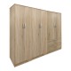 383-000204 Ντουλάπα εξάφυλλη Athos I pakoworld sonoma 240x42x180εκ
