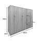 383-000204 Ντουλάπα εξάφυλλη Athos I pakoworld sonoma 240x42x180εκ