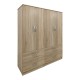 383-000200 Ντουλάπα τετράφυλλη με συρτάρια Athos pakoworld sonoma 160x42x180εκ
