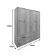 383-000200 Ντουλάπα τετράφυλλη με συρτάρια Athos pakoworld sonoma 160x42x180εκ