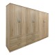 383-000203 Ντουλάπα εξάφυλλη Athos pakoworld sonoma 240x42x180εκ