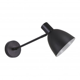 77-8324 SE21-BL-22-MS2  ADEPT BLACK WALL LAMP BLACK METAL SHADE+