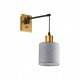 77-8355 SE21-GM-9-SH1 ADEPT WALL LAMP Gold Matt and Black Metal Wall Lamp Grey Shade+