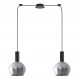 77-8493 SE21-BL-4-BL2-GL2  ADEPT TUBE Black Pendant Smoked Glass+