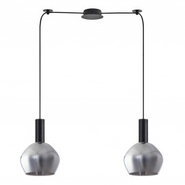 77-8493 SE21-BL-4-BL2-GL2  ADEPT TUBE Black Pendant Smoked Glass+