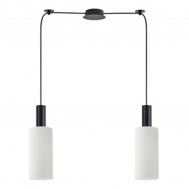 77-8564 SE21-BL-4-BL2-GL3 ADEPT TUBE Black Pendant White Glass+