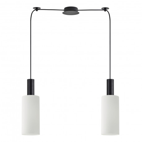 77-8564 SE21-BL-4-BL2-GL3 ADEPT TUBE Black Pendant White Glass+