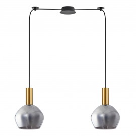 77-8584 SE21-GM-4-BL2-GL2  ADEPT TUBE Gold Matt Pendant Smoked Glass+