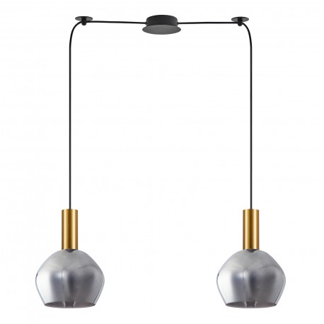77-8584 SE21-GM-4-BL2-GL2  ADEPT TUBE Gold Matt Pendant Smoked Glass+