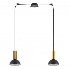 77-8648 SE21-GM-4-BL2-MS3  ADEPT TUBE Gold Matt Pendant Black Metal Shade+