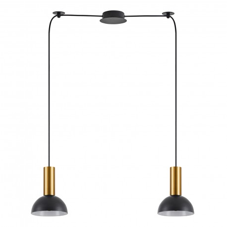 77-8648 SE21-GM-4-BL2-MS3  ADEPT TUBE Gold Matt Pendant Black Metal Shade+