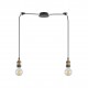 77-8691 SE21-BR-10-BL2  MAGNUM Bronze Metal Pendant with Black Fabric Cable+
