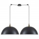 77-8702 SE21-BR-10-BL2-MS50  MAGNUM Bronze Metal Pendant Black Shade with Black Fabric Cable+