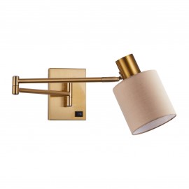 77-8873 SE21-NM-52-SH3  ADEPT WALL LAMP Gold Matt Wall lamp with Switcher and Brown Shade+