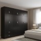 383-000253 Ντουλάπα εξάφυλλη με πατάρι Athos I pakoworld wenge 240x42x240εκ
