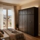383-000252 Ντουλάπα εξάφυλλη με πατάρι Athos pakoworld wenge 240x42x240εκ