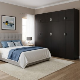 383-000258 Ντουλάπα εξάφυλλη με πατάρι Athos ΙΙ pakoworld wenge 240x42x240εκ