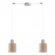77-8431 SE21-NM-4-NM2-SH3 ADEPT TUBE Nickel Matt Pendant Brown Fabric Shade+