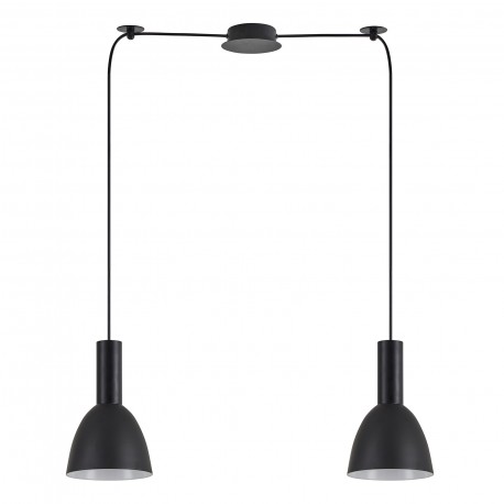 77-8550 SE21-BL-4-BL2-MS2 ADEPT TUBE Black Pendant Black Metal Shade+