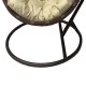 368-000011 Κούνια φωλιά με βάση Cungo pakoworld μέταλλο καφέ- pe rattan καφέ με μπεζ μαξιλάρι 125x105x195εκ