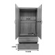 383-000240 Ντουλάπα εξάφυλλη με συρτάρια Athos pakoworld sonoma-ανθρακι 240x42x180εκ